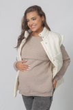 Утепленный свитшот для беременных и кормящих 18419 какао меланж