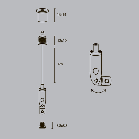 Комплект подвесов Maytoni для радиусного профиля 4м. ALM-3535R-P-4M