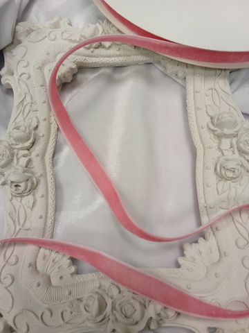 Лента бархатная, 1см , цвет розовый (1м)