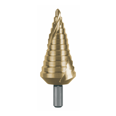 Сверло ступенчатое 6-37мм (Спиральное) HSS-G TiN 12ступ. L100мм хв.10мм Ruko 101060T