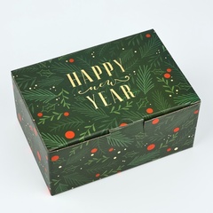 Коробка сборная одиночная Прямоугольник, «С Новым годом», 22*15*10 см