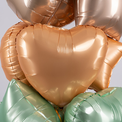 Г 18''/46 см, Сердце, Сатин, Персик, 1 шт.