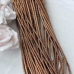 Гематин гематит, цилиндрические бусины, 3*2 мм, шоколад, 1 нить, ГМ091