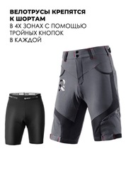Шорты велосипедные с велотрусами Rockbros YPK020GR - 2