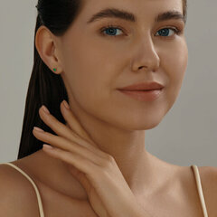 3020511 - Серьги-гвоздики из золота с 585 пробы изумрудами