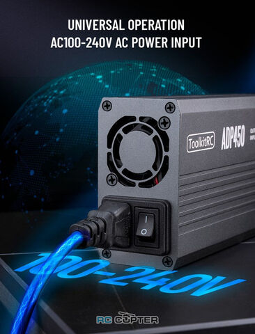 Блок питания ToolkitRC ADP450, вход 100/240В, выход 24В 19А 450Вт для зарядного устройства