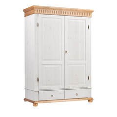 Шкаф Хельсинки 2GTM (белый воск/антик), 138x218x62 см