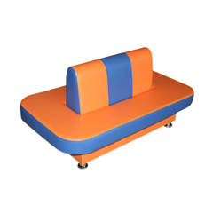 Диван круговой для раздевания (овальный) оранжево-синий