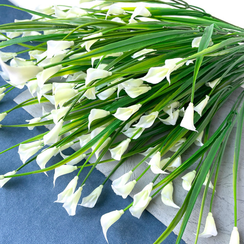 Каллы искусственные цветы 12 веток, более 90 голов, 53 см.