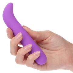 Фиолетовый мини-вибромассажер Liquid Silicone Mini G Vibe для стимуляции зоны G - 10,75 см. - 