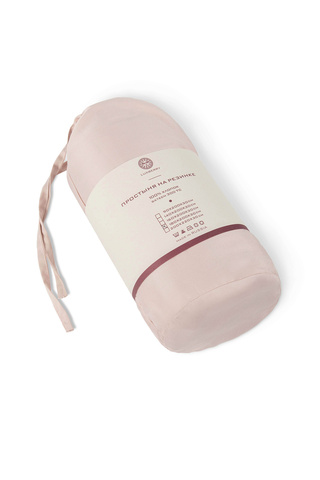 Простыня на резинке 90x200x30 Luxberry в тубусе бежевая пудра