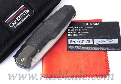 CKF/Philippe Jourget collab FIF23 knife (M390, Ti, Zirc, CF) 