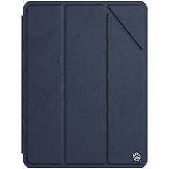 Кожаный чехол книжка синего цвета от Nillkin для iPad 10.2 (2019, 2020, 2021), серия Bevel Leather Case, функция пробуждения и сна