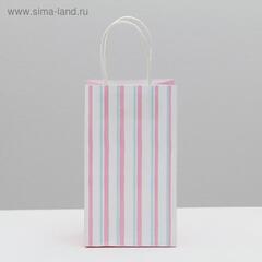 Пакет подарочный крафтовый Love, 12 × 21 × 9 см