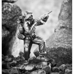 Оловянный солдатик Афганец с автоматом №2