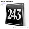 Адресная табличка с номером дома 243, на фасад и забор, черная, 25х25 см, Айдентика Технолоджи