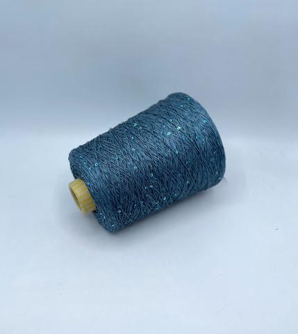 G&G Filati  (пр.Италия),art-Bellino, 370м/100гр, 100%Лен+пайетка(голубая) , цвет-Морской бриз, арт-34147