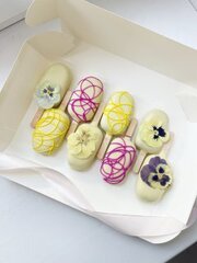 Пирожные эскимо с цветочками