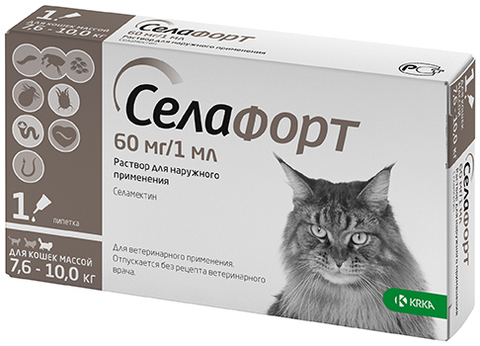 Селафорт 6% 60 мг. для кошек 7,6-10 кг. 1 мл.