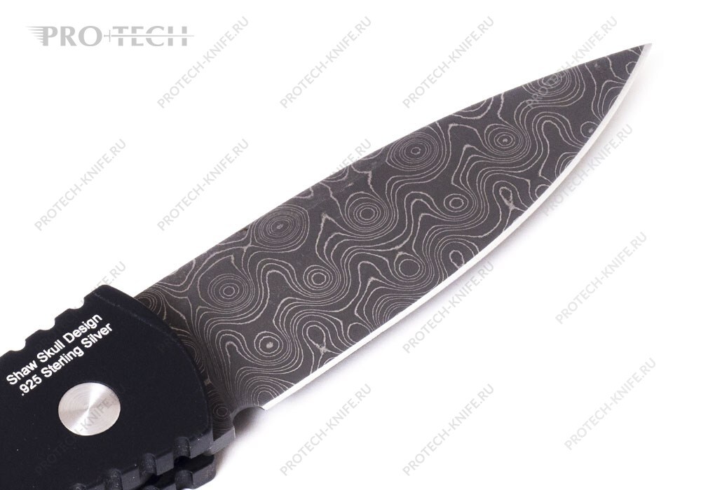Нож Pro-Tech TR-2 Custom Skull Damascus - фотография 