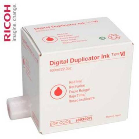 Чернила для дупликатора RICOH тип VI Priport DD 4450/DX 4542/4545/JP 4500 красный (893217) 5pcs * 600ml