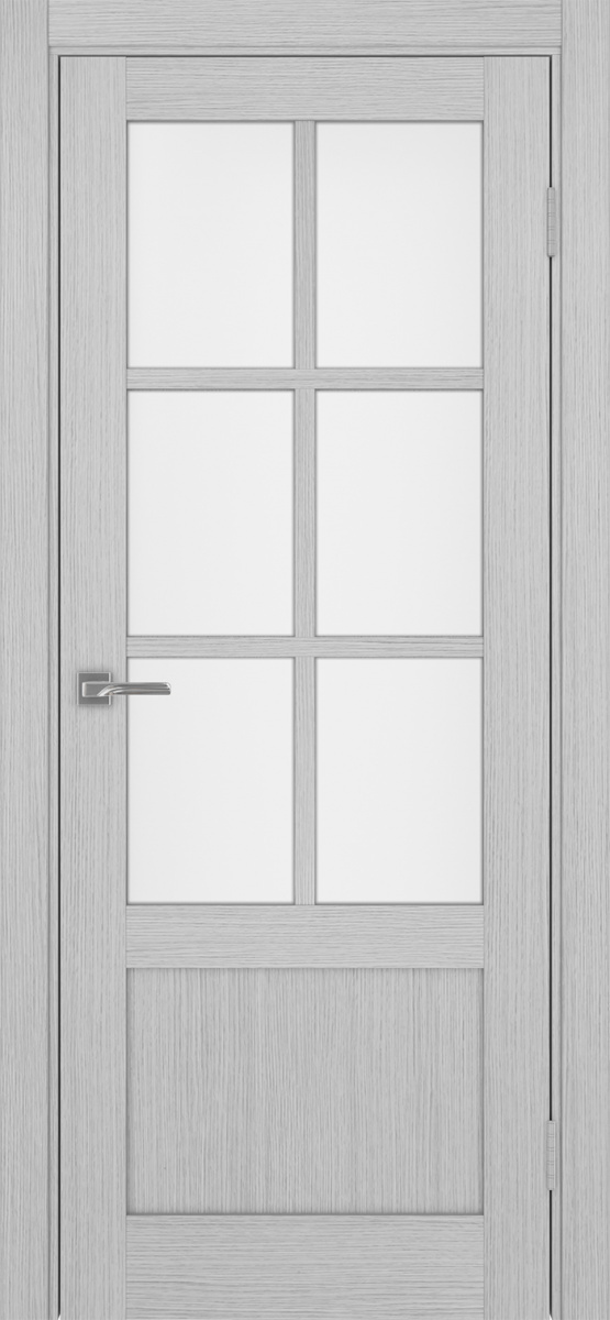 Дверь межкомнатная Оптима Порте Турин 541ПФ.2221, цвет серый дуб, экошпон, стекло мателюкс