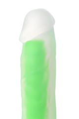 Прозрачно-зеленый фаллоимитатор, светящийся в темноте, Clark Glow - 22 см. - 