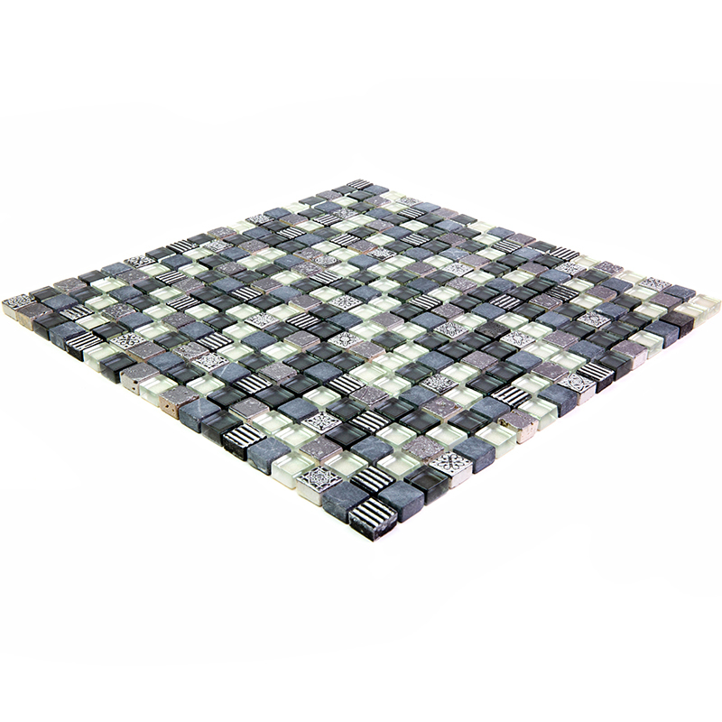 BDA-1514 Мозаика из стекло мрамор агломерат Natural Inka серый темный квадрат
