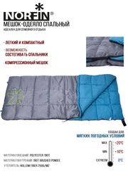 Мешок-одеяло спальный Norfin ALPINE COMFORT 250 R (молния справа)