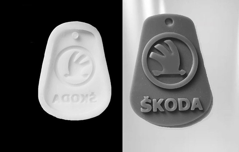 Силиконовый молд  Логотип  Skoda. Брелок