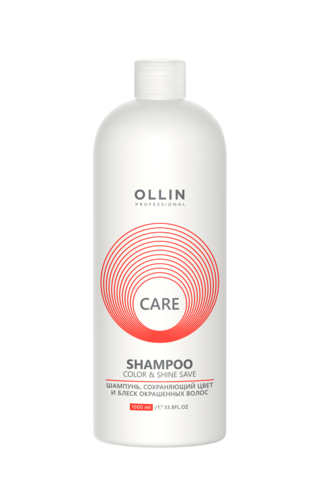 OLLIN care шампунь, сохраняющий цвет и блеск окрашенных волос 1000мл/ color&shine save shampoo