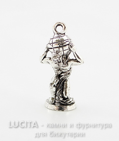 Подвеска Quest Beads "Атлант" 3D (цвет-античное серебро) 24х12 мм