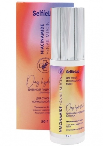 SelfieLab Niacinamide+ Гидрофлюид дневной Niacinamide +Snail mucin  50мл