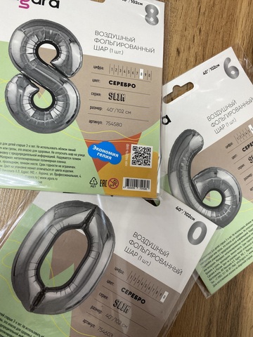 Цифра шар в ассортименте