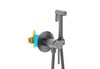 Aquatek AQ1021BGM AQ1021BGM ЕВРОПА комплект для гигиенического душа встроенный (смеситель + гигиеническая лейка + шланг), шлиф. черный хром