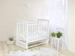 С 702 Кровать детская "Марина" резьба №15 (белая)