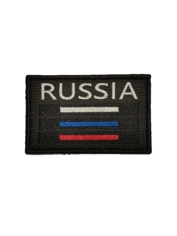 Патч Флаг RUSSIA полевой черный
