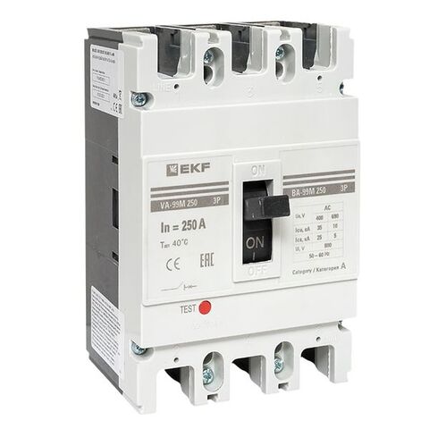 Выключатель автоматический в литом корпусе ВА-99М 250/250А 3P 10In 35кА с термомагнитным расцепителем EKF