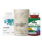Комплект для ухода за кожей: Vitamin C + Zinc Plus + Collagen Peptides, Thorne + Nature's Answer + Sports Research 1