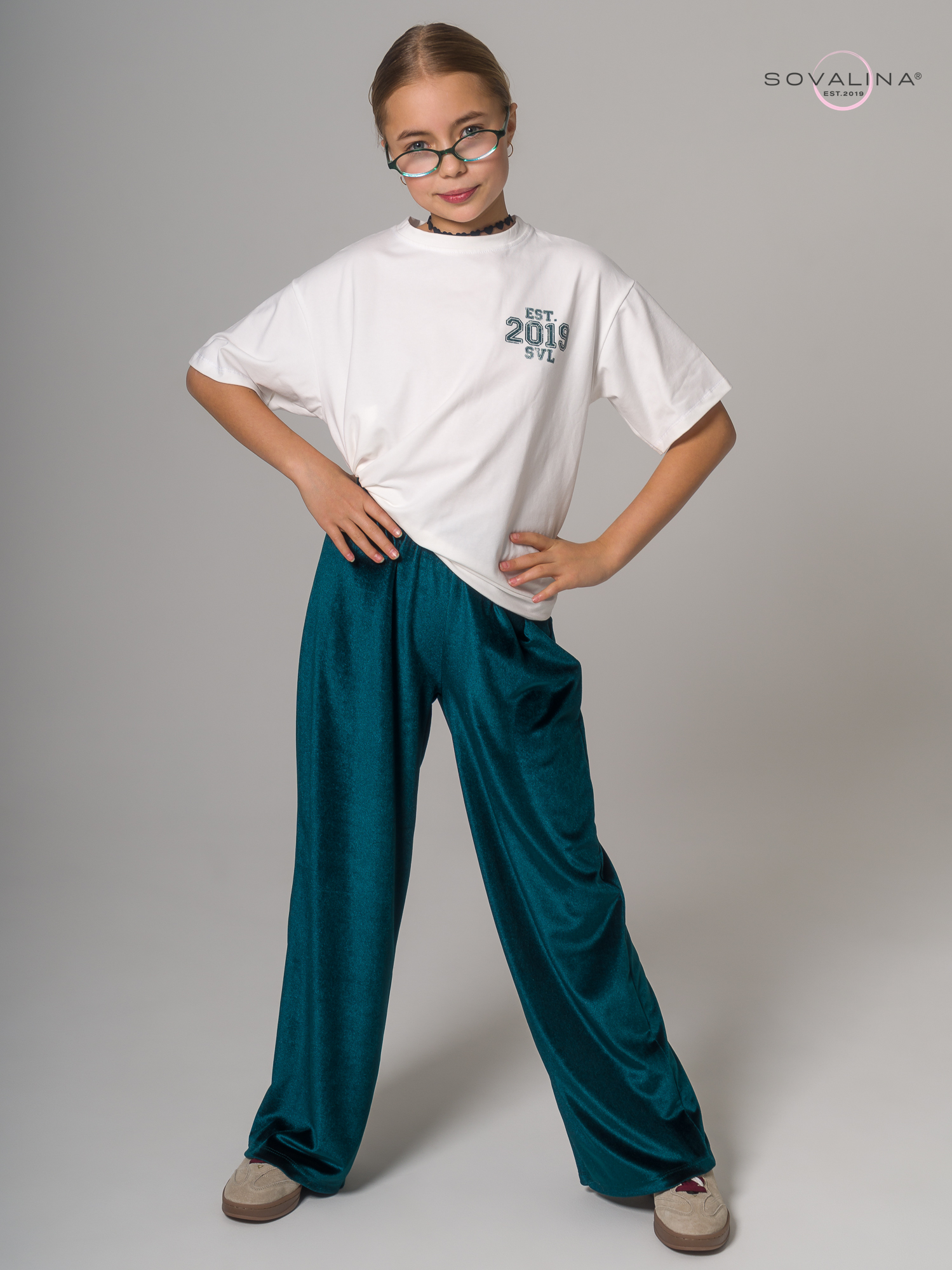 Брюки Classic бархат ель