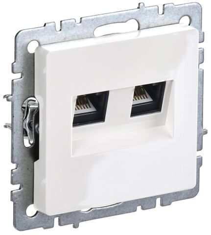 BRITE Роз. комп. 2-ая RJ45 кат.5E РК10-2-БрБ бел. IEK
