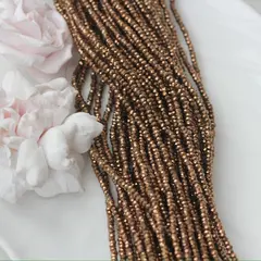 Гематин гематит, граненый рондель, 3*2 мм, шоколада, 1 нить, ГМ102