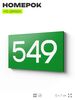 Номер на дверь 549, табличка на дверь для офиса, квартиры, кабинета, аудитории, склада, зеленая 120х70 мм, Айдентика Технолоджи