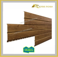 Сайдинг металлический L -Брус ХL ECOSTEEL Матовый 0.5мм Мореный Дуб (в наличии)