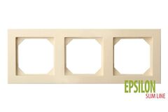 Рамка Трехместная Бежевая SLIM (Универсальный Монтаж) LIREGUS EPSILON
