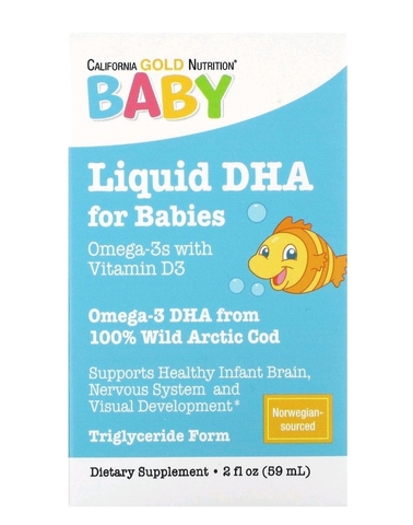 California Gold Nutrition, Омега-3 для детей, омега-3 с витамином D3, 1050 мг, 59 мл