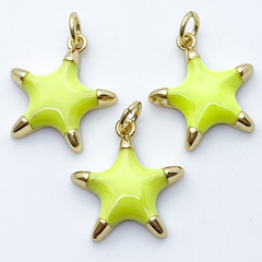Подвеска Звезда, цвет золото+желтый, размер 18*16 мм, цена за 1 шт