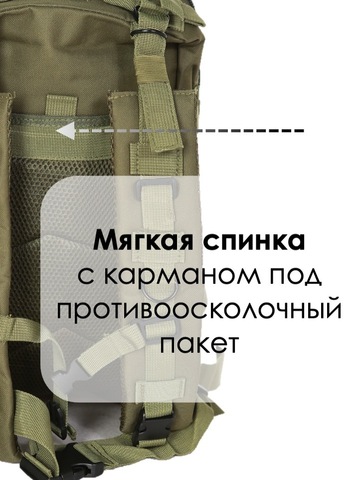 Картинка рюкзак тактический Skully Tactic RWZS29 army green - 5