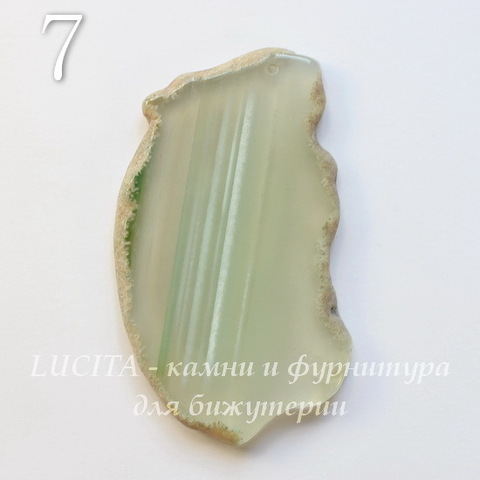 Подвеска Срез Агата (тониров), цвет - прозрачный зеленый, 40-91 мм