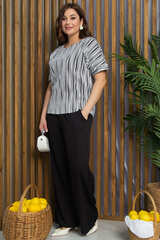 Блуза Альхена (черно-белая) Б13317-3М LT Collection